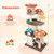 4-In-1 Cat Tree with 2 Condos and Platforms for Indoors-Multicolor - Color: Multicolor D681-PV10125CL