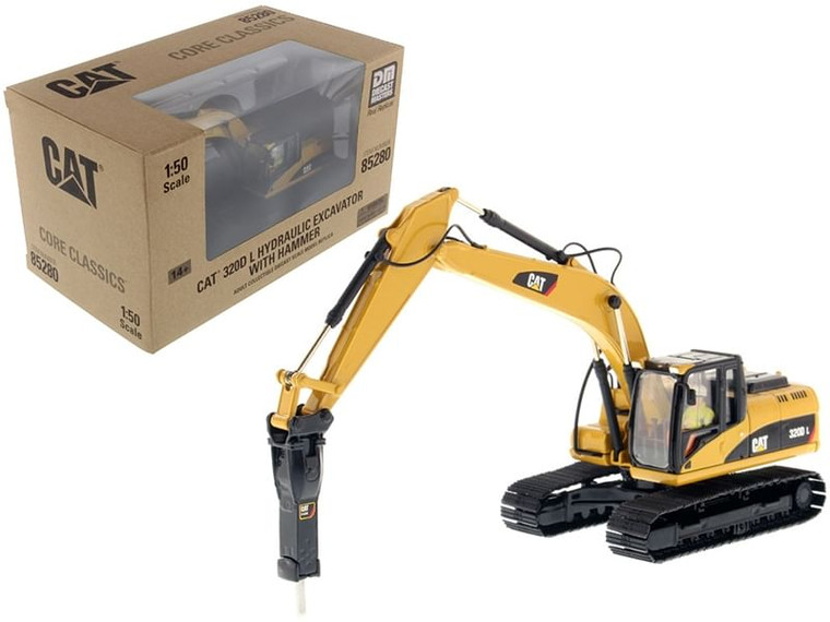 CAT Caterpillar 320D L Hydraulic Excavator with Hammer and Operator "Core Classics Series" 1/50 Die F977-85280C
