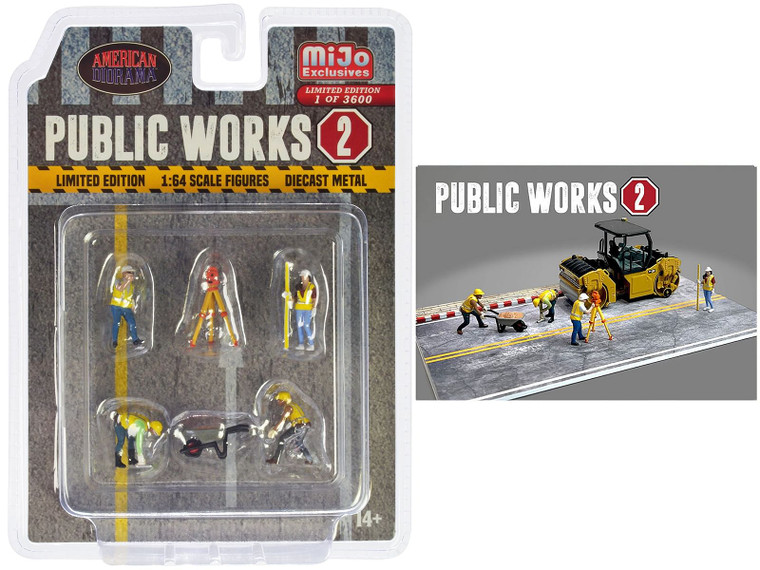 "Public Works 2" 6 piece Diecast Figure Set (4 Figures 1 camera 1 wheelbarrow) Limited Edition to 3 F977-AD-76519MJ