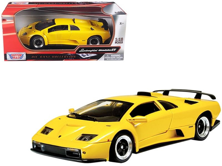 Lamborghini Diablo GT Yellow 1/18 Diecast Model Car by Motormax F977-73168y