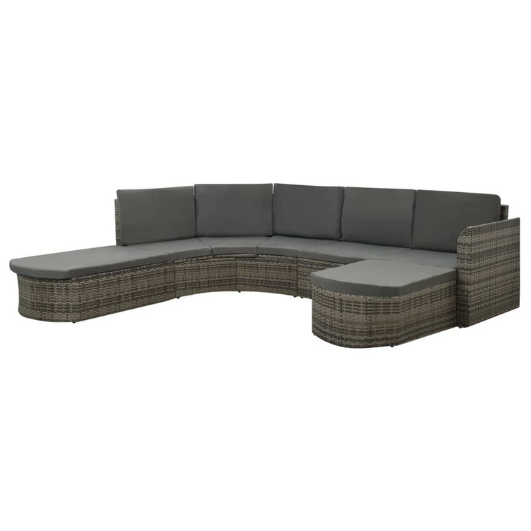 Patio Sofa Set of 4 Gray PE rattan Large Waterproof materials A949-312176