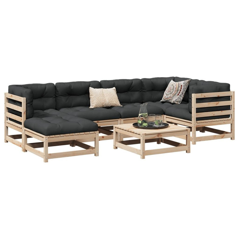 Garden Sofa Set Natural wood and anthracite A949-3299534