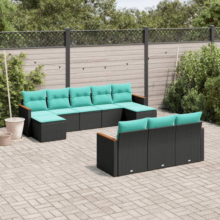 Patio Sofa Set Black PE Rattan 10 Piece Modular Patio Sofa Set A949-3226414