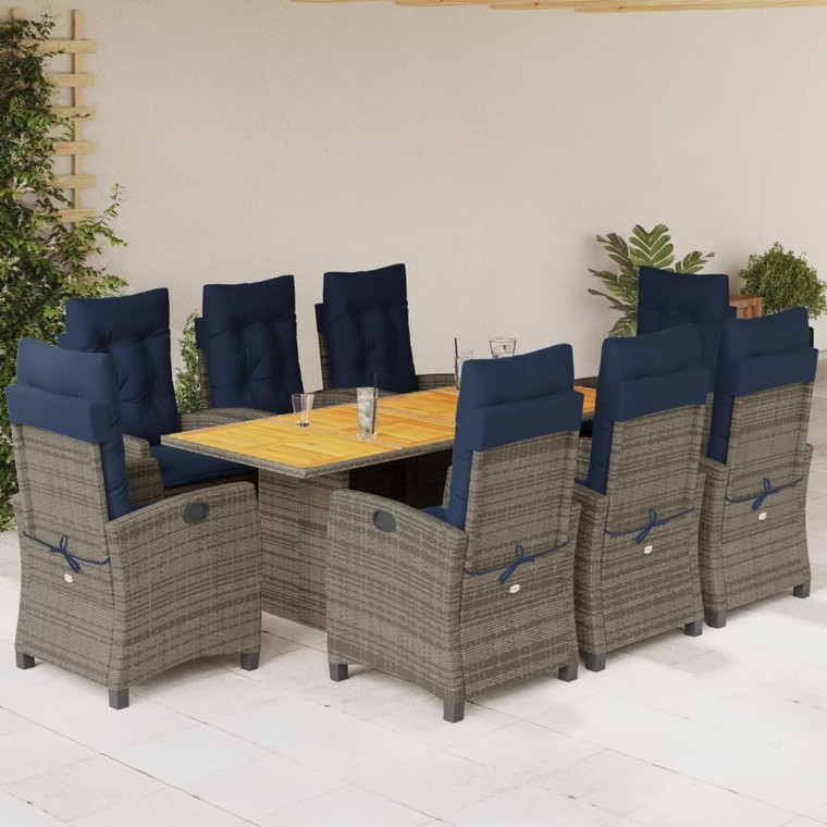 Garden Dining Set Grey, Navy Blue A949-3212720
