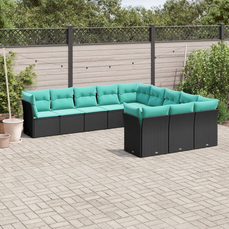 Patio Sofa Set Black, Blue A949-3218407