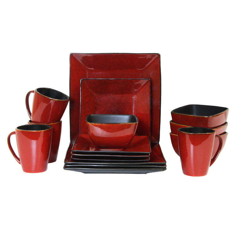 Elama Harland Loft 16 Piece Modern Premium Stoneware set with Complete Setting for 4 D970-ELM-HARLAND16