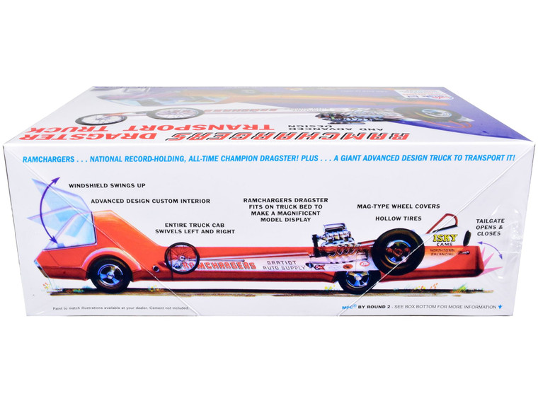 Skill 2 Model Kit Ramchargers Dragster and Advanced Design Transport Truck 2 Kits in 1 1/25 Scale M F977-MPC970