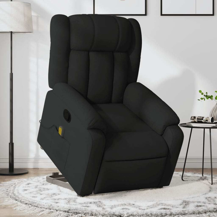 Stand up Massage Recliner Chair Black Fabric A949-3206264
