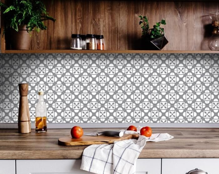 6" X 6" Light Gray And White Coli Peel And Stick Tiles N270-390695