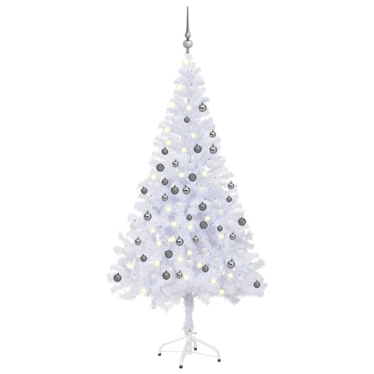  Christmas Tree White PVC 70.9 in Ornaments Fake Christmas Tree A949-3077666