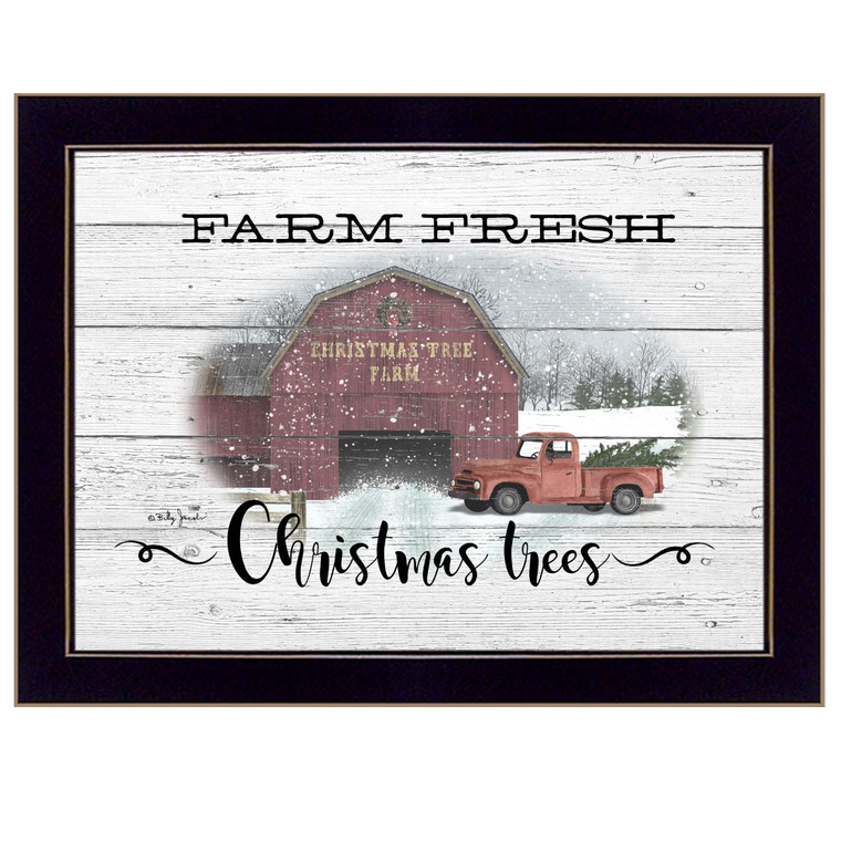 Farm Fresh Christmas Trees 1 Black Framed Print Wall Art N270-415839