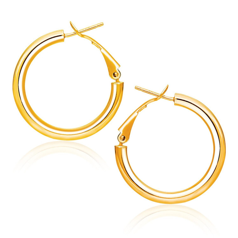 14k Yellow Gold High Polish  Hoop Earrings(2x20mm) P150-85379