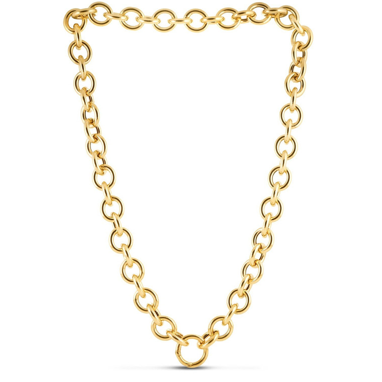 14k Yellow Gold Round Link Chain Necklace P150-77808-18
