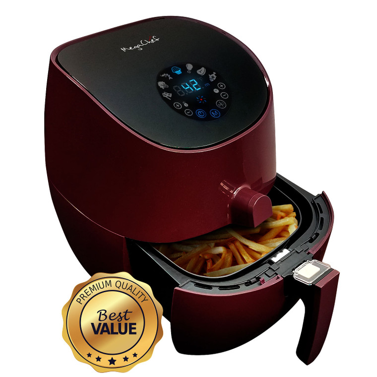 MegaChef 3.5 Quart Airfryer And Multicooker With 7 Pre-Programmed Settings in Burgundy D970-MCAI-307