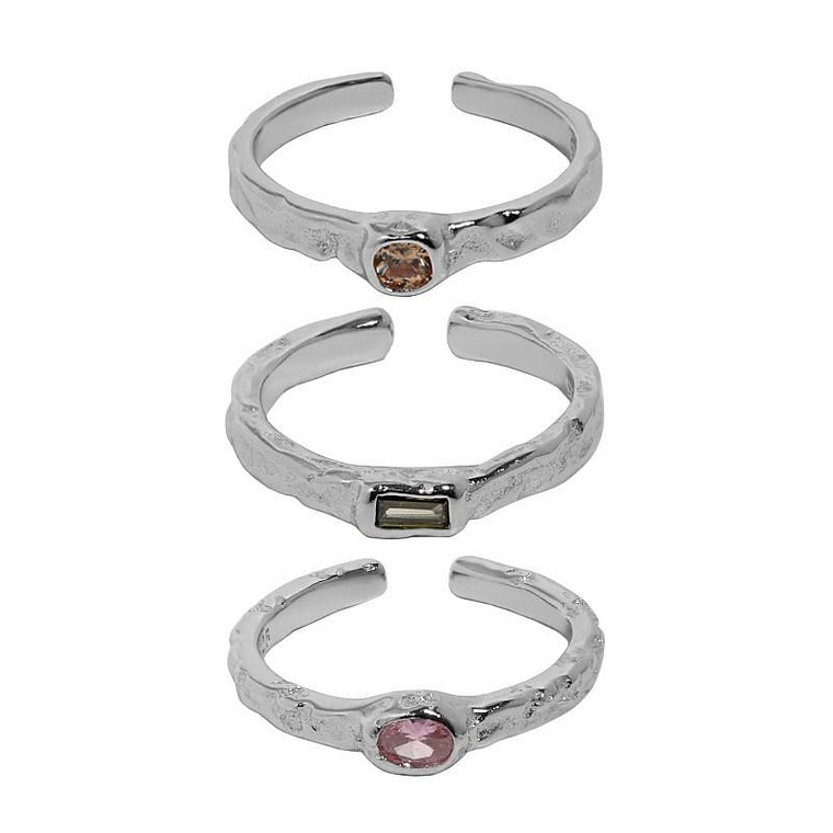 Geometry CZ Minimalism 925 Sterling Silver Adjustable Ring R866-HFH_656026069204