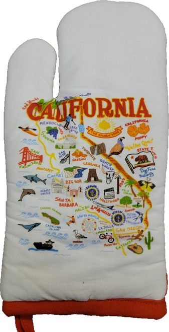 California Map Oven Mitt
100% Cotton
Machine Washable
6" x 11"