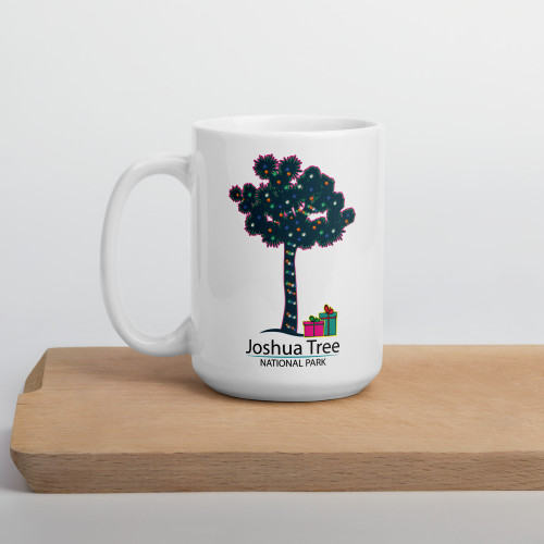 Joshua Tree Lit Tree with Gifts Mug 15 oz