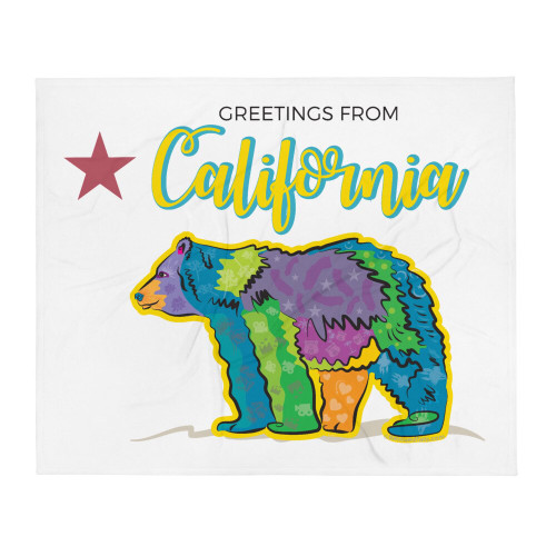 California Bear Throw Blanket