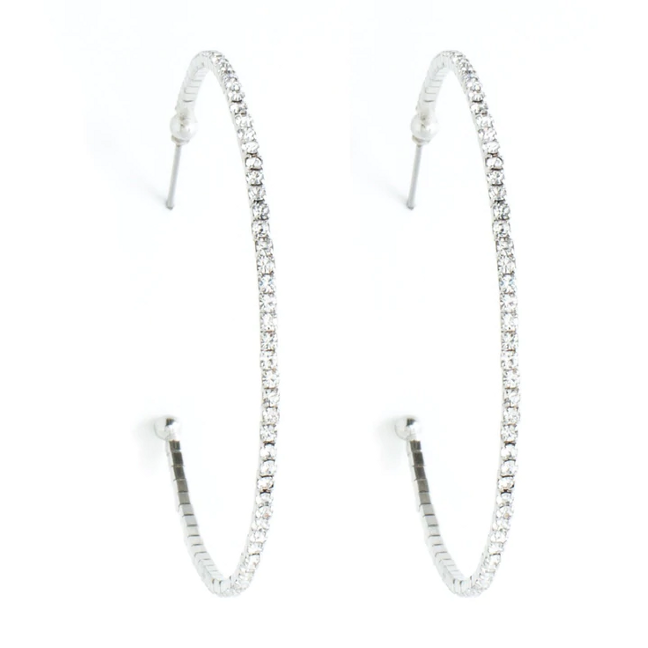 Miller's Fine Jewelry - 14K white gold diamond timeless flexible hoop  earrings