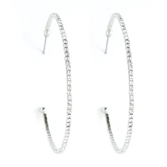 Large Crystal Flexible Hoop Earrings