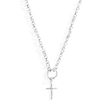 Open Circle Cross Pendant Necklace