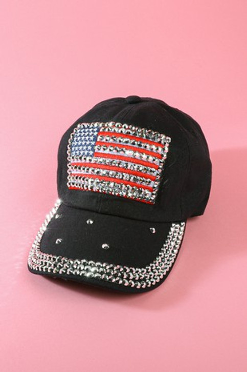 USA Flag Black Baseball