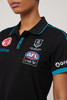 Port Adelaide AFLW S7 Media Polo (Black) - Womens (NO RETURN OR EXCHANGE)