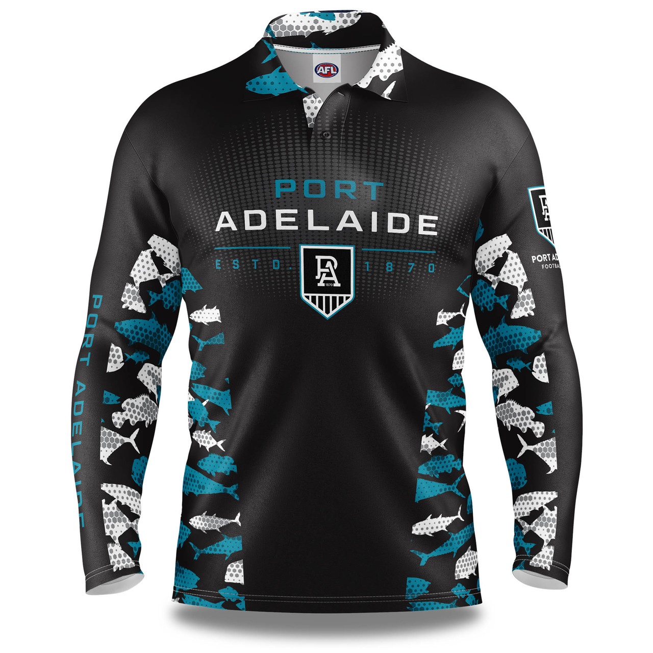 Port Adelaide Reef Runner Classic Fishing Shirt (NO RETURN OR EXCHANGE) -  Port Store