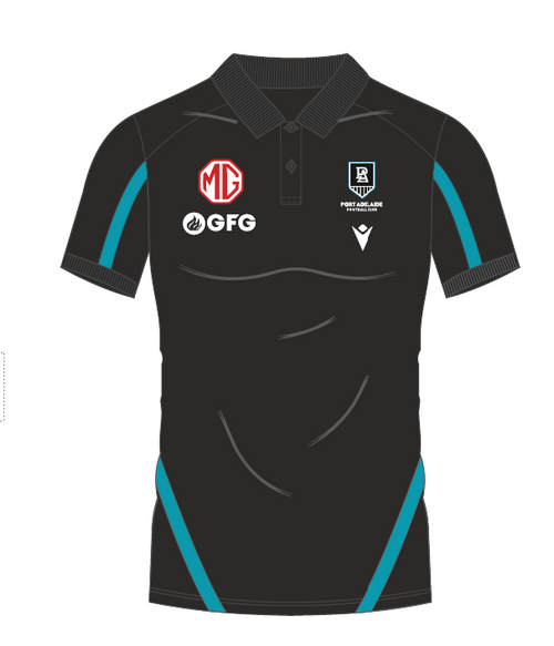 Port Adelaide 2023 Macron Youth Travel Polo  (NO REFUND OR EXCHANGE*)