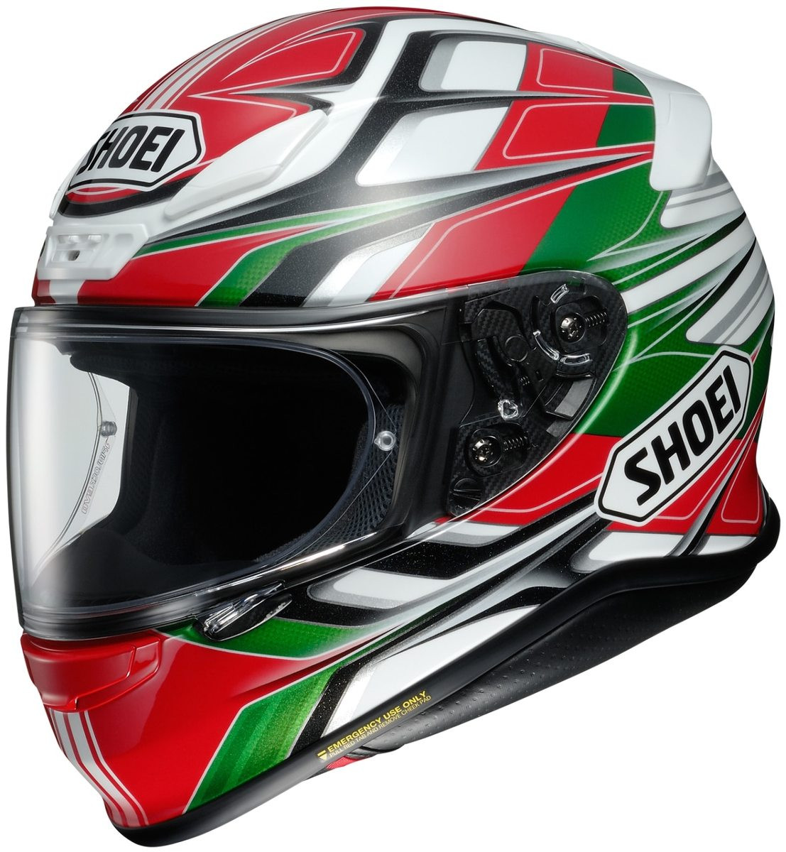 Shoei RF-1200 Rumpus Helmet Red/Green/White - MotoDirect.com