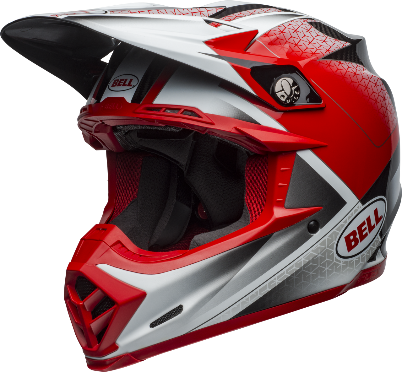 BELL MOTO-9 CARBON FLEX HOUND MATTE/GLOSS RED/WHITE/BLACK