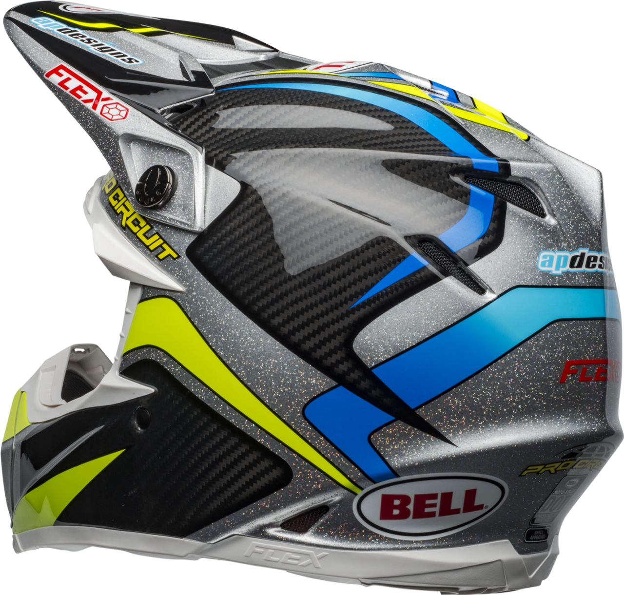 BELL MOTO-9 CARBON FLEX PRO CIRCUIT REPLICA 19 GLOSS BLACK/GREEN