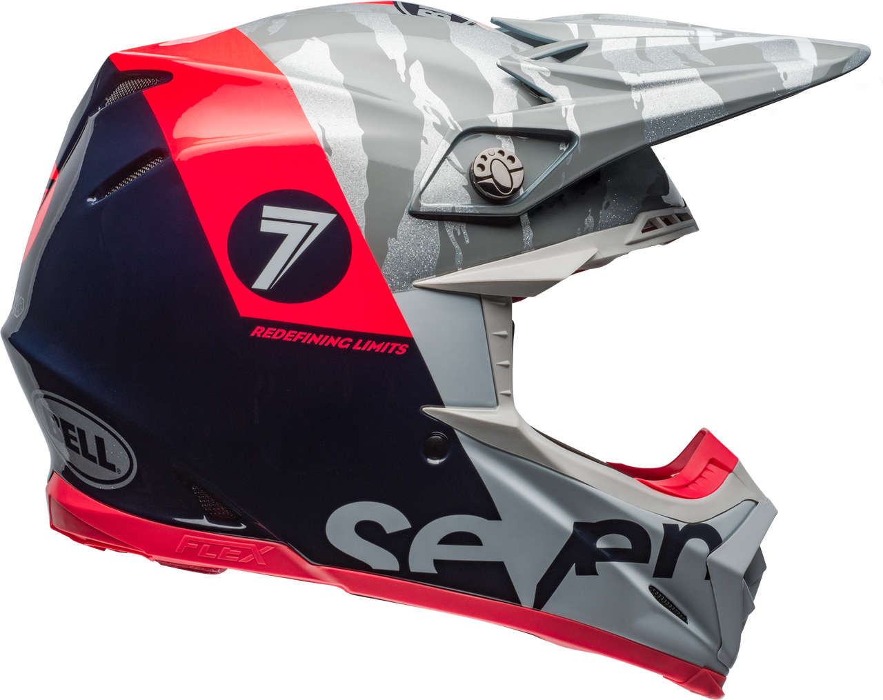 BELL MOTO-9 CARBON FLEX SEVEN ZONE GLOSS NAVY/CORAL