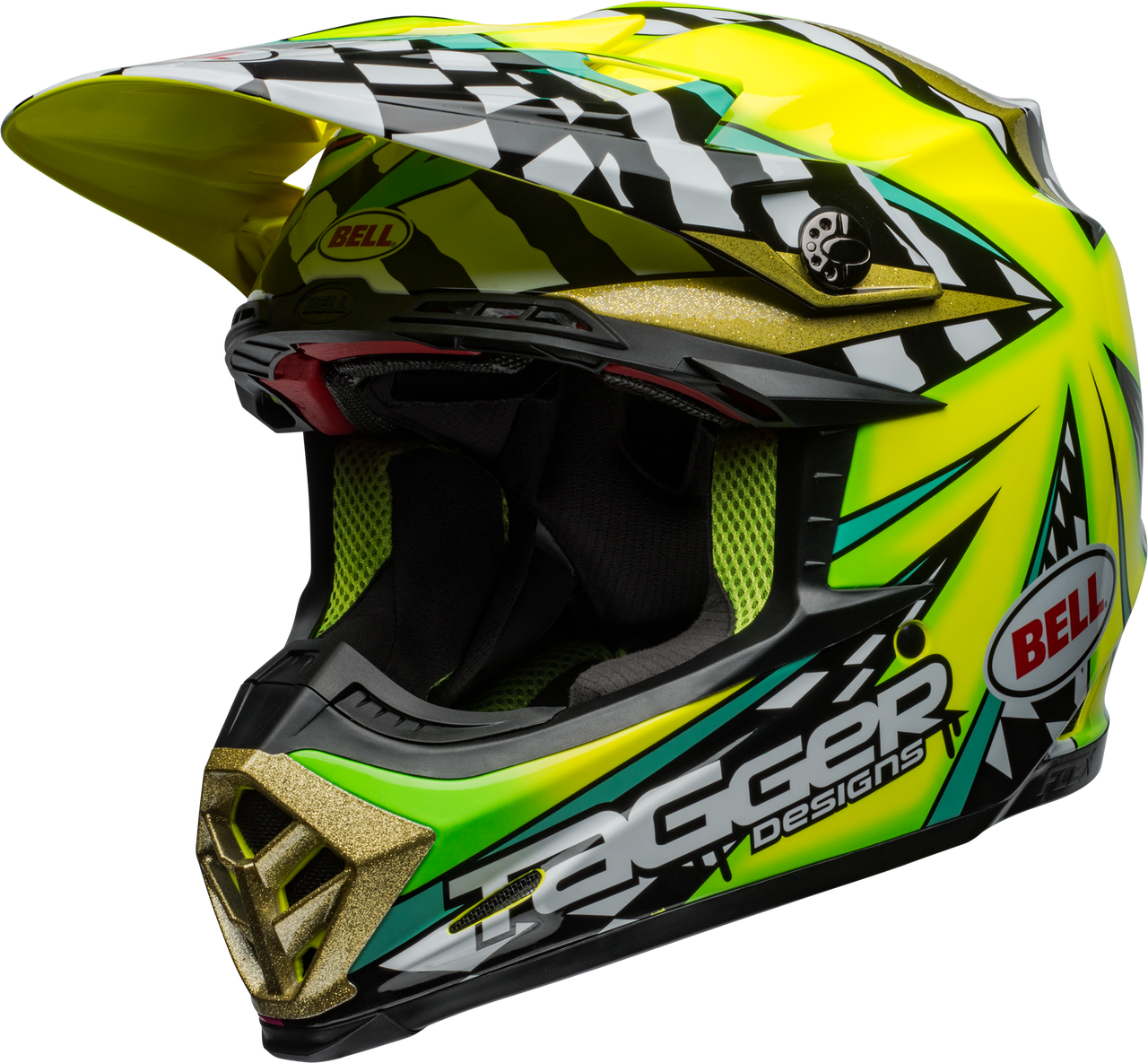 BELL MOTO-9 CARBON FLEX TAGGER MAYHEM GLOSS GREEN/BLACK/WHITE