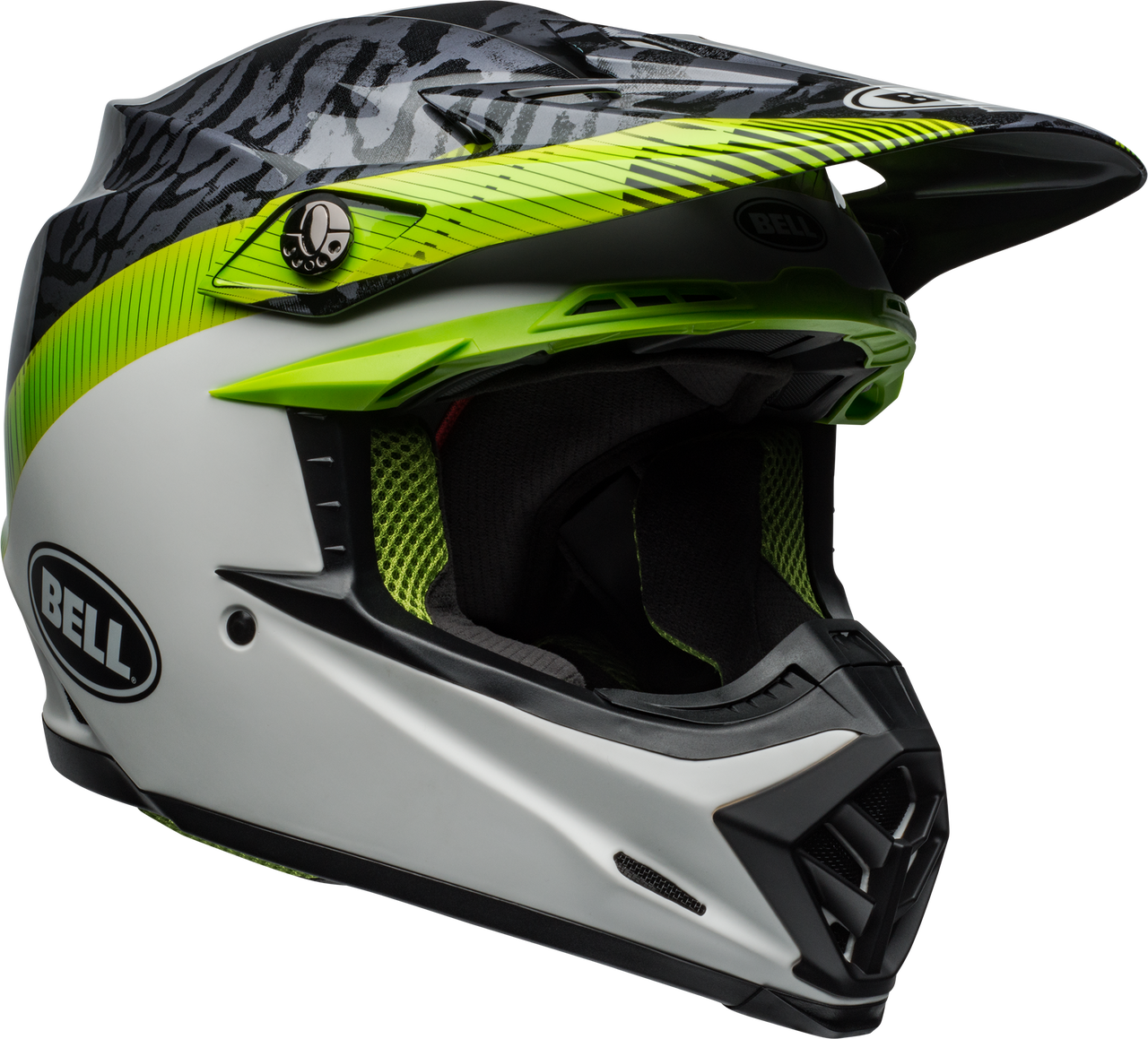 BELL MOTO-9 MIPS CHIEF MATTE/GLOSS BLACK/WHITE/GREEN