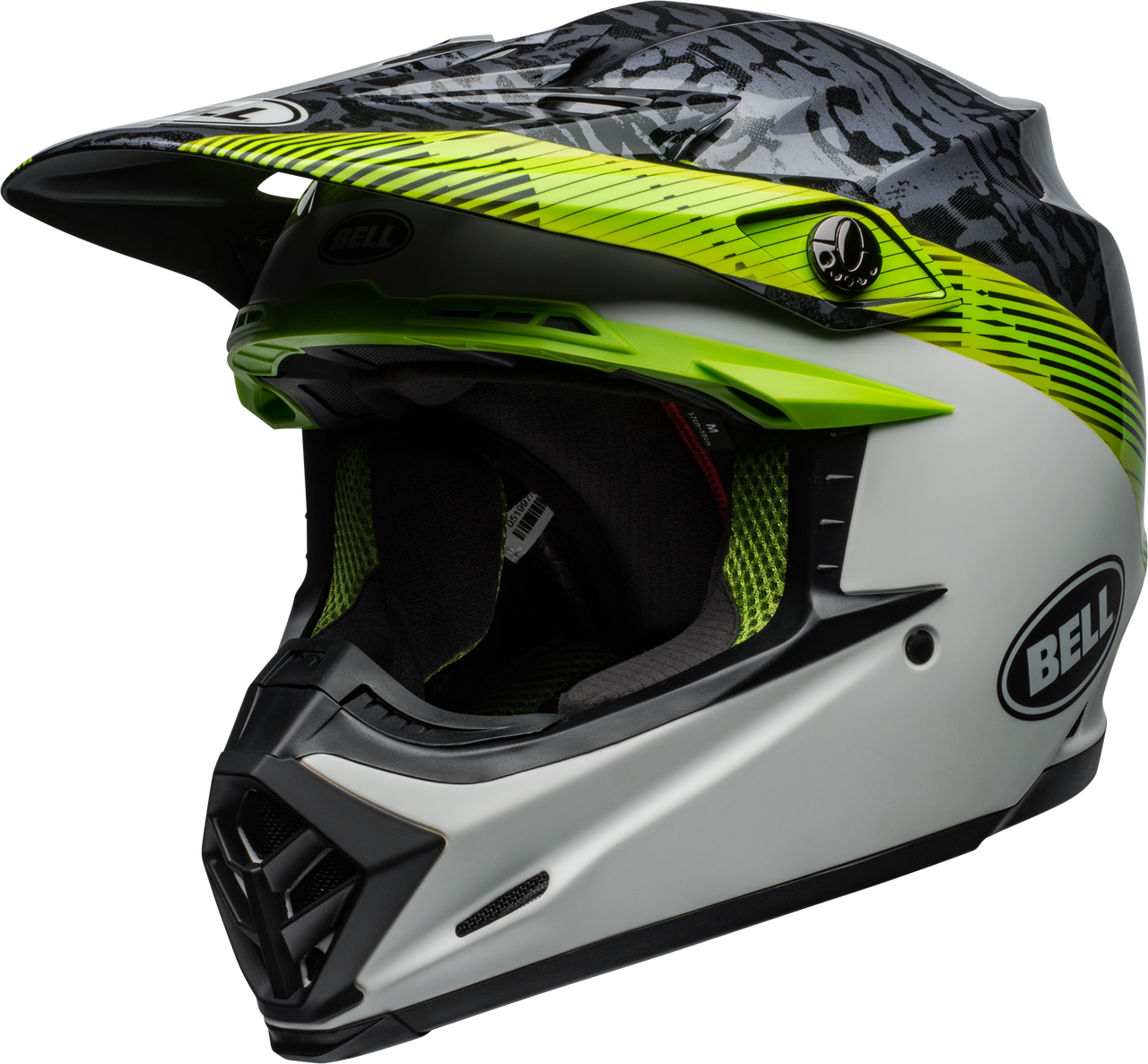 BELL MOTO-9 MIPS CHIEF MATTE/GLOSS BLACK/WHITE/GREEN