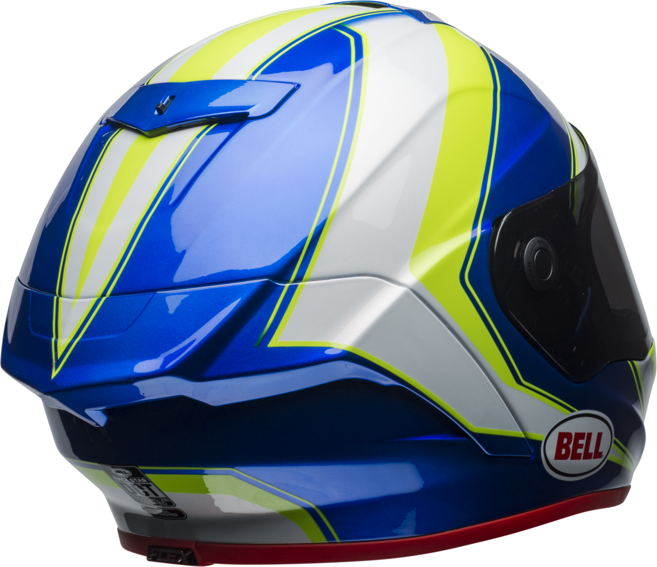 BELL RACE STAR FLEX SECTOR GLOSS WHITE/HI-VIZ GREEN/BLUE