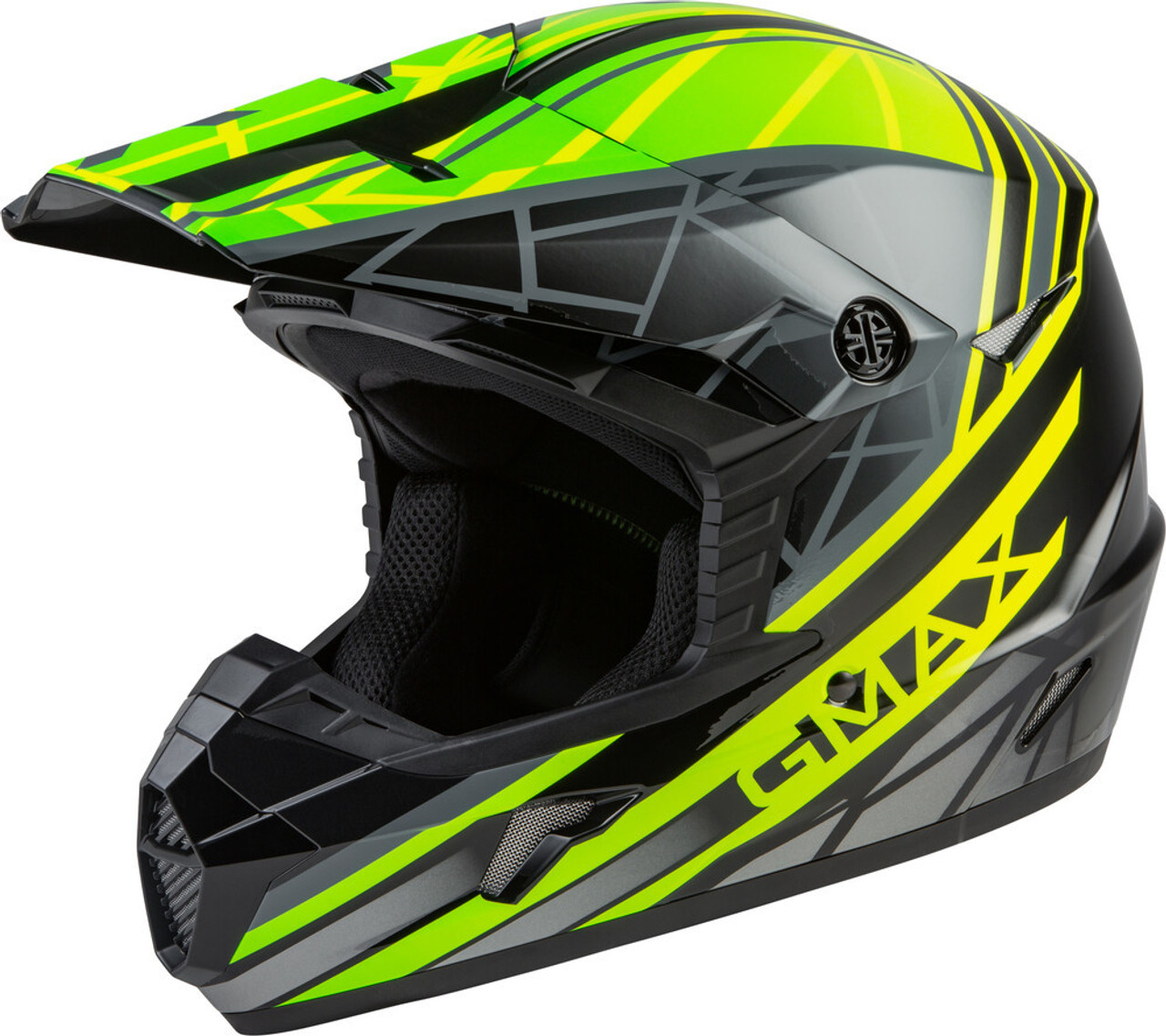 GMAX MX-46 Mega Off-Road Helmet Black/Hi-Vis/Grey