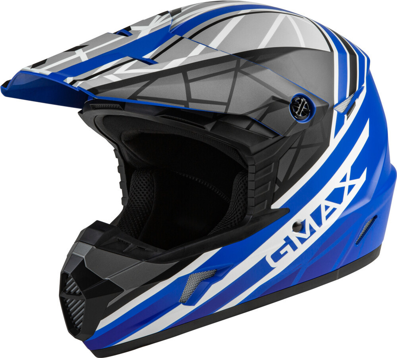 GMAX MX-46Y Mega Off-Road Youth Helmet Matte Blue/Black/White