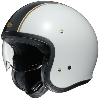 Shoei J-O Carburettor Helmet White/Black - MotoDirect.com