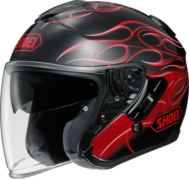 Shoei J-Cruise Reborn Helmet Black/Red - MotoDirect.com