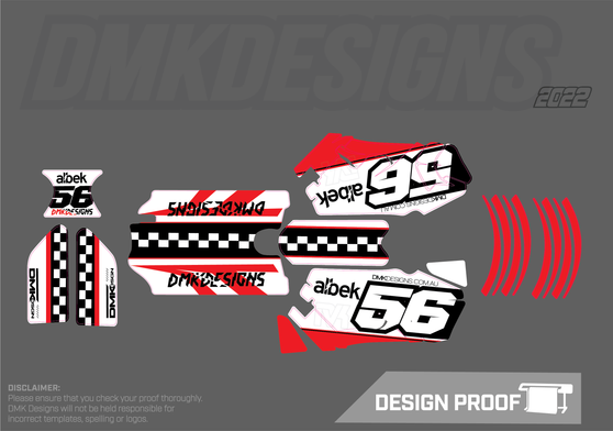  STACYC ELECTRIC GRAPHIC KITS 12" & 16" (WHITE/RED)