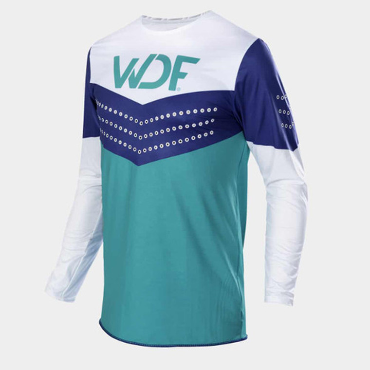 BLOCK JERSEY. TEAL/BLUE