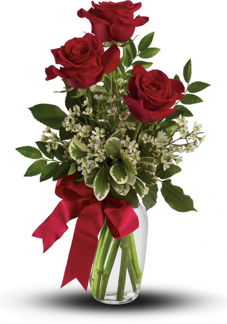 Thoughts of You Bouquet with Red Roses
