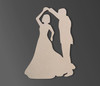 Dancing Couple Silhouette Wooden Cutout: Expressive Wall Decor