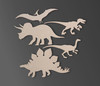 Wooden Dinosaur Group (5 Dinosaurs) - Cutout, Home Decor