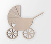 Baby Carriage with Heart Wooden Cutout | Wall Art | Home Decor