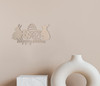 Happy Easter Wooden Shape with Bunnies and Eggs | Cutout