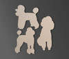 Set of 3 Wooden Dog Silhouette Cutouts - Poodle, Wiener Dog