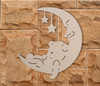 Sleeping Bear on Moon Wooden Shape - Cutout, Wall Art, Home Decor